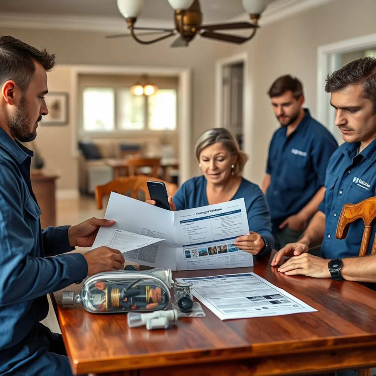 Florida homeowner organizing water damage photos for an insurance claim
