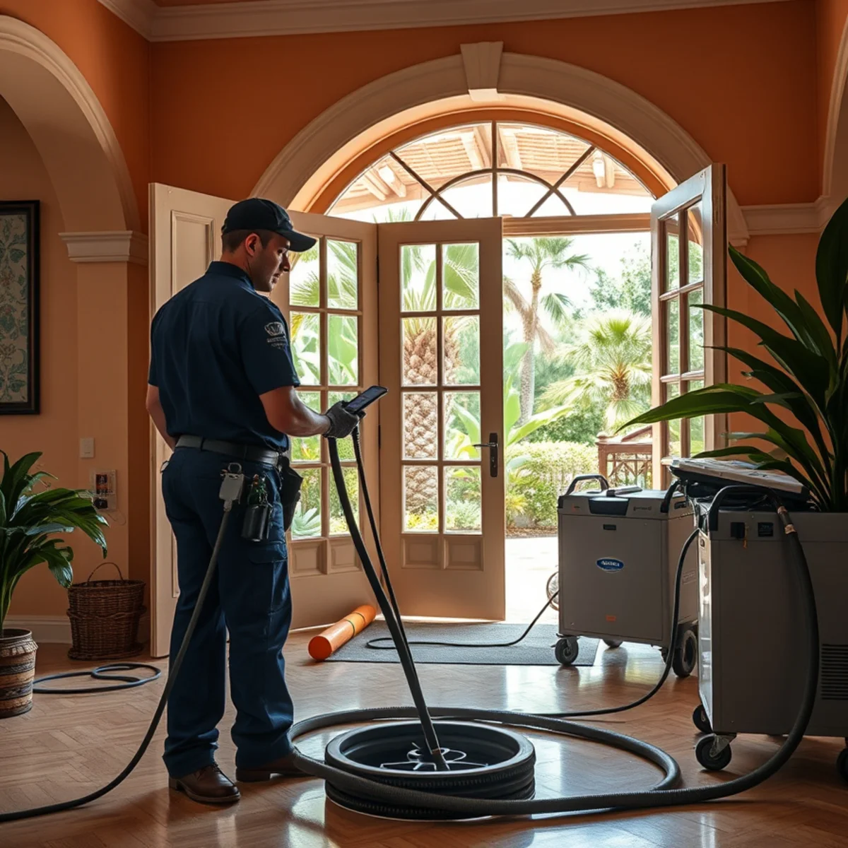 Water damage restoration in a Coral Gables Mediterranean-style home