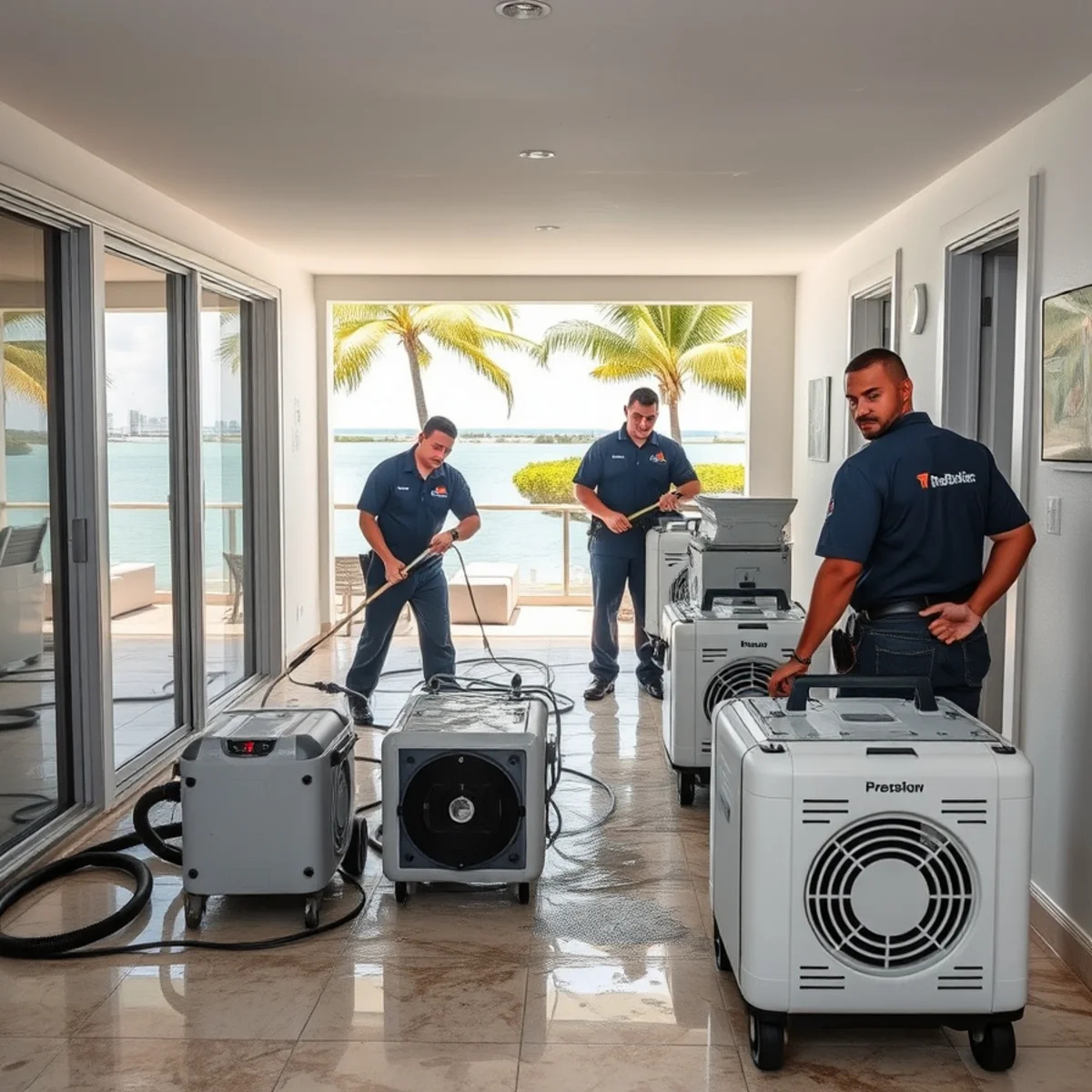 Coastal water damage restoration at a Key Biscayne property