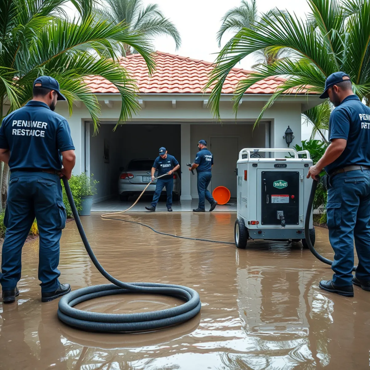 Water removal crew responding to a Miami Gardens flood