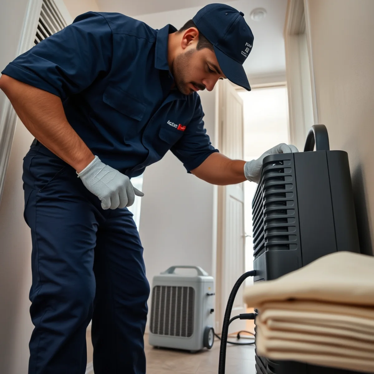 North Miami Beach water damage restoration crew working inside a condominiums near Greynolds Park