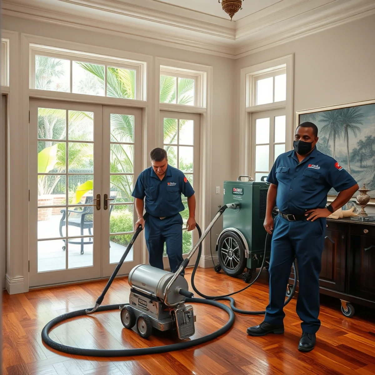 Water damage restoration in a luxury Pinecrest residence